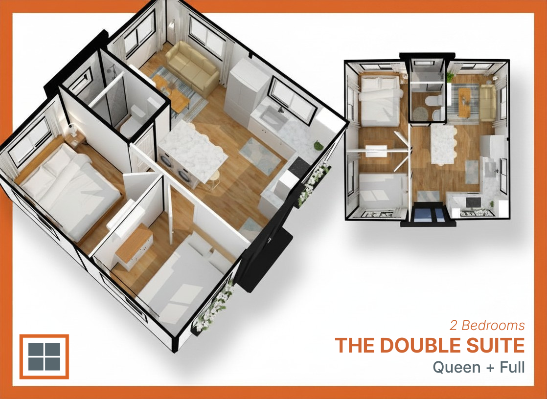 The Double Suite 3D floor plan